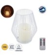 GloboStar® CANDLE 76489 Διακοσμητικό Realistic Κερί με LED Εφέ Κινούμενης Φλόγας - Μπαταρίας 2 x AA (Δεν Συμπεριλαμβάνονται) & Ασύρματο Χειριστήριο IR Θερμό Λευκό 2700K Dimmable Λευκό Φ16 x Υ18cm